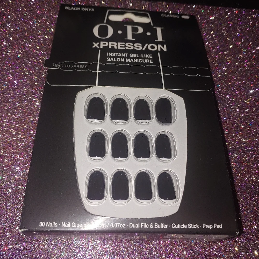Black Onyx OPI xPRESS/ON Instant Gel-Like Manicure Nails